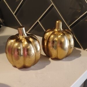 Gold Decorative Pumpkins Salt And Pepper Set